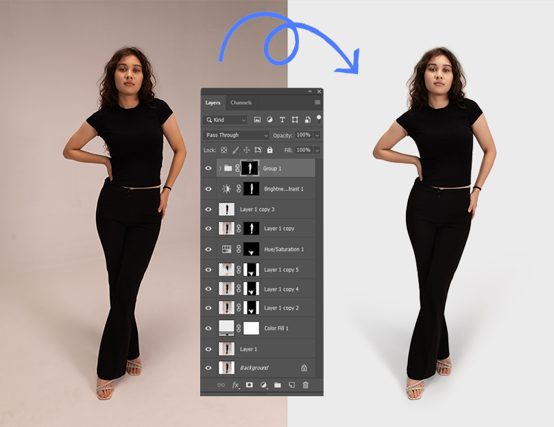 Fashion Model Skin and Apparel Retouching